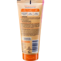 Back of Balea Curl Styling Lotion 100 ml showing ingredients, application instructions and barcode