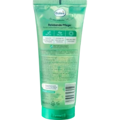 Back of Balea Aloe Vera Body Gel 200 ml with ingredients and application instructions