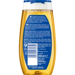 Close-up of NIVEA Rich Care Shower Oil bottle showing the oil-to-foam texture