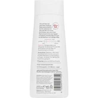 Sebamed Everyday Shampoo ingredients and usage instructions label