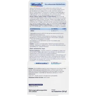 Mivolis Lactase 18000 Tablets Packaging and Supplement Facts