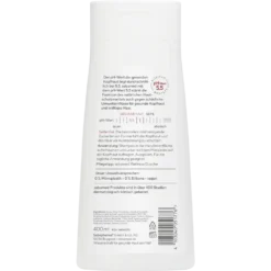 Ingredients & instructions on Sebamed Every-Day Shampoo back label
