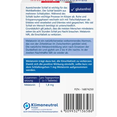 Doppelherz Melatonin Intense, 40 Mini-Tablets - Backside
