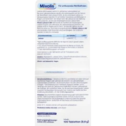Mivolis Lactase 6000, 100 Mini Tablets Mivolis Lactase 6000, 100 Mini Tablets Backside