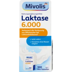 Mivolis Lactase 6000, 100 Mini Tablets Front
