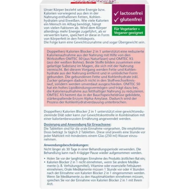 Doppelherz Calorie Blocker 2 in 1, 30 Tablets Doppelherz Calorie Blocker 2 in 1, 30 Tablets - Backside