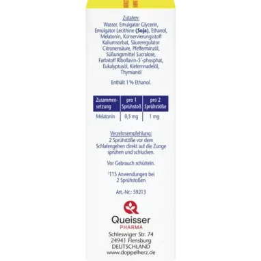 Doppelherz Melatonin Spray, 50ml - Backside