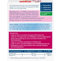Doppelherz Vitamin B12 + D3 Direct, 20 Sachets - Backside