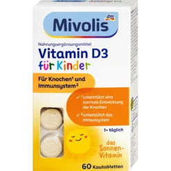 Mivolis Vitamin D3 Chewable Tablets for Children 60 pcs front packaging