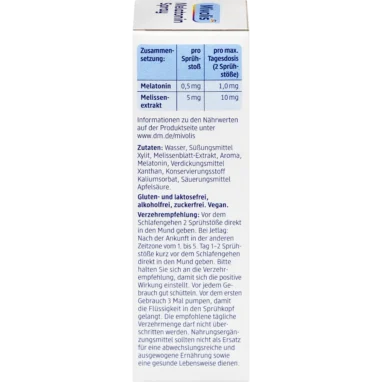 Melatonin spray dietary supplement for relaxation and nighttime routine ingredients