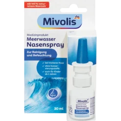 Mivolis Sea Water Nasal Spray 20 ml with isotonic sea salt solution for dry nasal passages