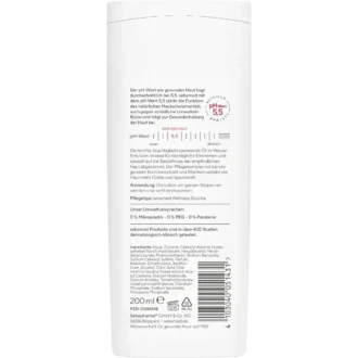 Sebamed Lotion 200 ml back label with ingredients and usage