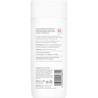 Sebamed Extreme Dry Skin Repair Lotion 10% Urea 200 ml back packaging dry sensitive skin care