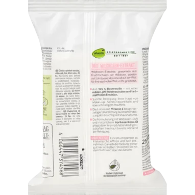 Alverde Wild Rose Cleansing Wipes, 25pc - Backside