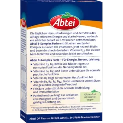 Abtei Vitamin B Complex, 30 Mini-Tablets Abtei Vitamin B Complex, 30 Mini-Tablets - Backside