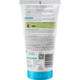 alverde Hydro Cleansing Gel back packaging ingredients and details