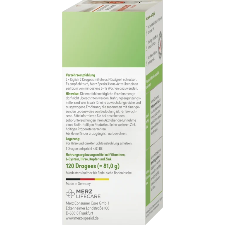 Merz Spezial Hair Active Dragees directions for use and product information