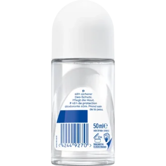 Back side of NIVEA Fresh Flower roll‑on showing ingredient list and label