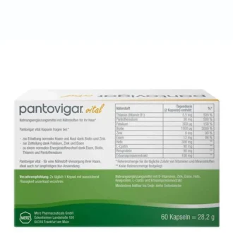 Pantovigar® vital package back label