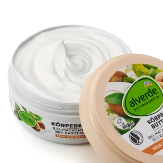 Close-up texture of Alverde Body Butter Macadamia Nut
