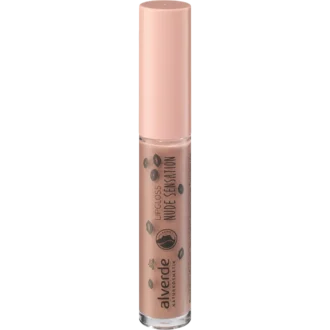 Alverde Lipgloss Nude Sensation 20 – back view showing ingredients and application
