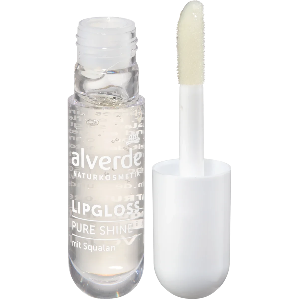 alverde Pure Shine Lip Gloss 10 Clear Aura, 5 ml alverde Pure Shine Lip Gloss 10 Clear Aura, transparent lip gloss with subtle shimmer, 5 ml