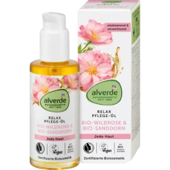 alverde NATURKOSMETIK Relax Wild Rose Body Oil 100 ml with nourishing botanical oils