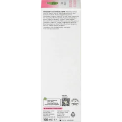 Alverde Body Oil Relax Wild Rose Sea Buckthorn, 100ml Back of alverde Relax Wild Rose Body Oil 100 ml with ingredients and application information
