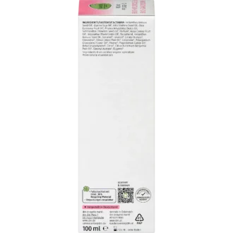 Back of alverde Relax Wild Rose Body Oil 100 ml with ingredients and application information