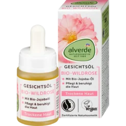 Alverde wild rose facial oil 30ml bottle natural face oil Germany