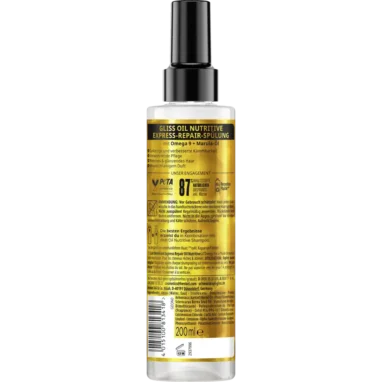 Gliss Oil Nutritive Express Repair ingredients and usage instructions