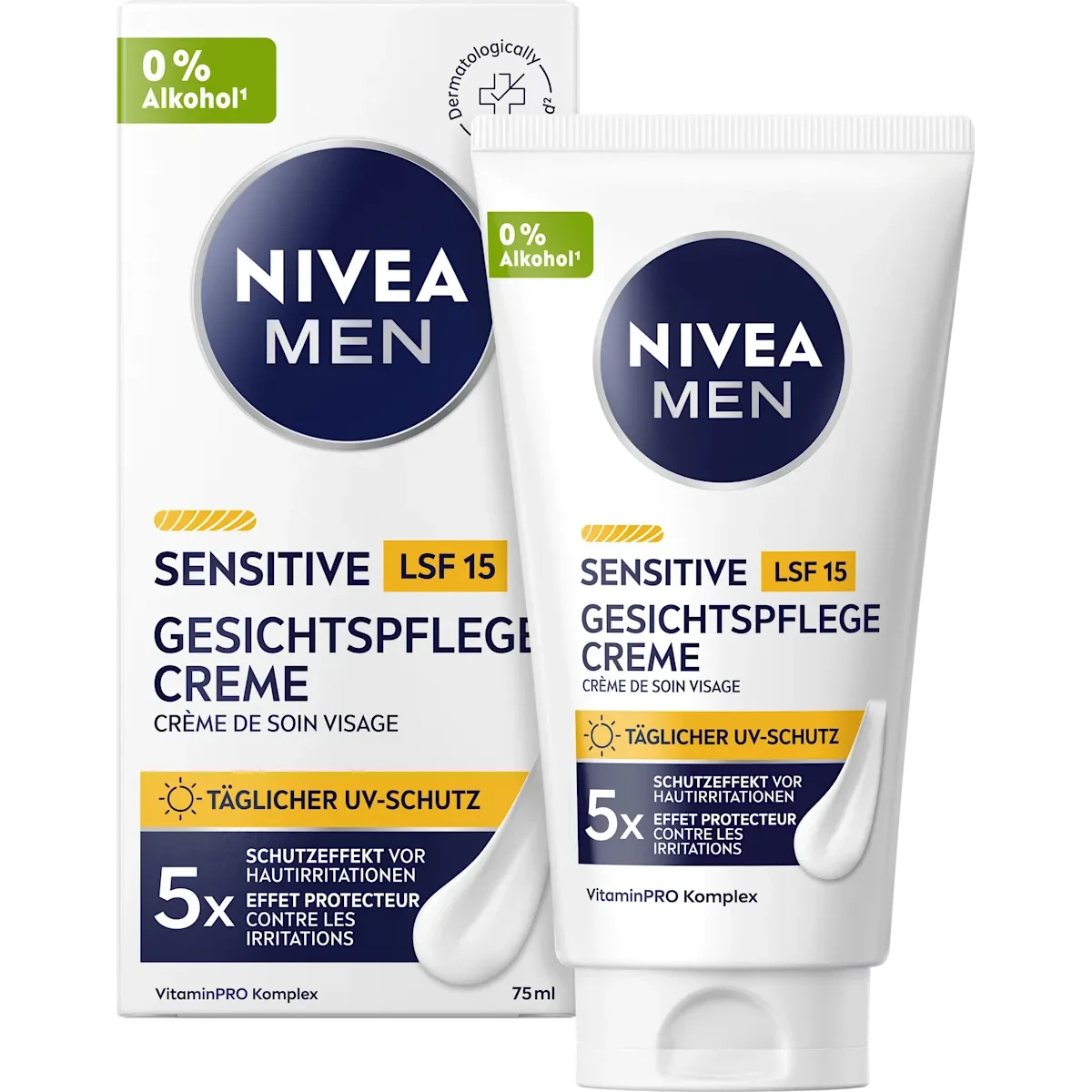 Nivea Men Moisturizer Sensitive Face Cream SPF 15, 75ml – German