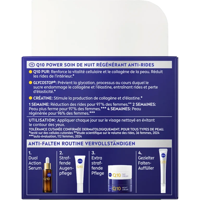 Nivea Q10 Power Anti-Wrinkle Night Cream, 50ml NIVEA Q10 Night Cream packaging back