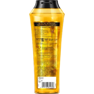 Gliss Oil Nutritive Shampoo back label ingredients and directions