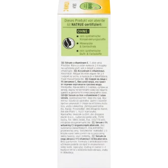 alverde Vitamin C Serum back packaging ingredients and details