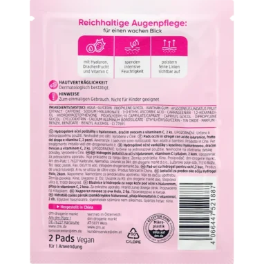 Balea Eye Pads Hydrogel Holo, 2 pc Balea Eye Pads Hydrogel Holo, 2 pc - Backside