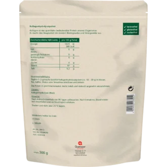 Doppelherz Pure Collagen Powder ingredients label