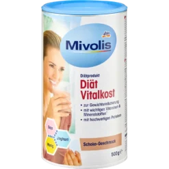 Mivolis Diet Shake Chocolate Flavor 500 g can – high-protein meal replacement for weight control
