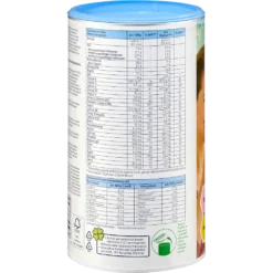 Back label of Mivolis Diet Shake Chocolate – nutrition facts and vitamin content
