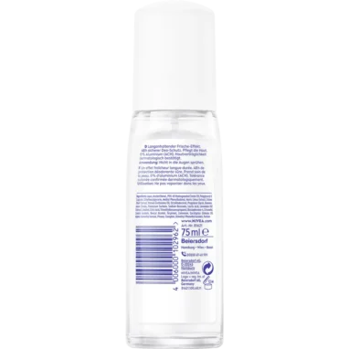 Back view of NIVEA Fresh Natural Deo with ingredient list and label