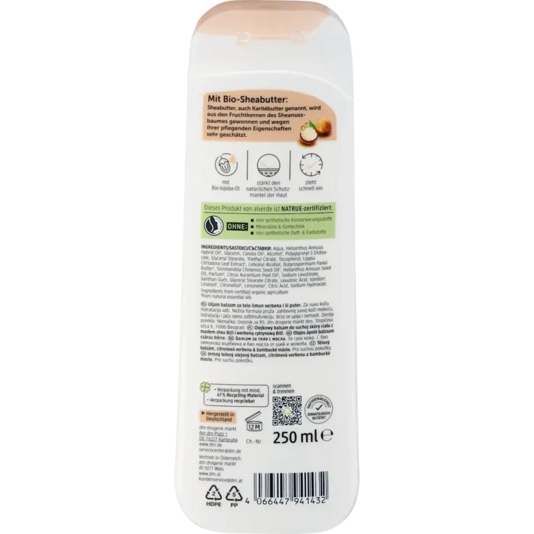 Alverde Soft Oil Balm ingredients and packaging back view