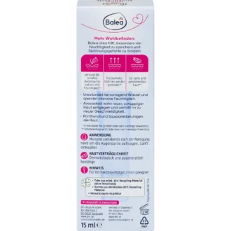 Balea Urea Eye Cream, 50ml Balea Urea Eye Cream back label ingredients and instructions