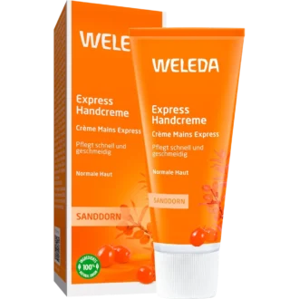 Weleda Express Sea Buckthorn Hand Cream 50 ml front packaging natural hand care