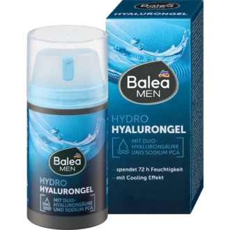 Balea Men Hydro Day Care Hydro Gel, 75 ml Balea MEN Hyaluron Hydrogel 75 ml front packaging men’s face hydration gel