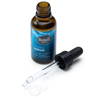 Balea Men Hydro Serum, 30 ml Balea MEN Hydro Serum clear gel texture close-up hydrating formula