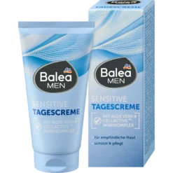 Balea Men Sensitive Face Cream back label - ingredient list and product details