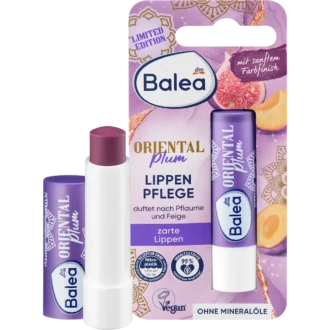 Balea Oriental Plum lip balm 4.8 g front packaging tinted balm