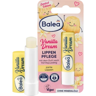 Balea Lip Care Vanilla Dream front packaging vegan vanilla lip balm