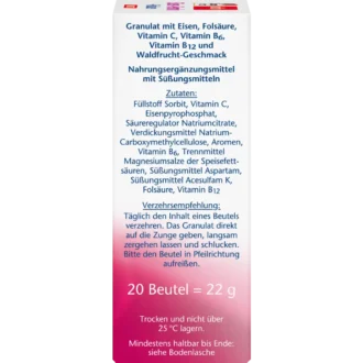 Doppelherz activ Iron-Femin DIRECT 20 sachets box side