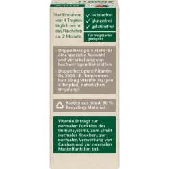 Doppelherz Pure Vitamin D3 2000 IU Drops, 9.2 ml - Backside